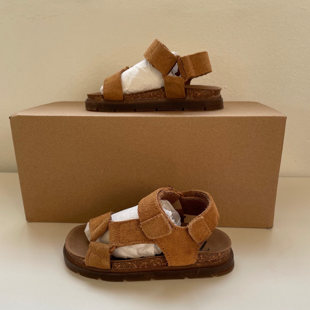 Zara Kids Brown Suede Sandals